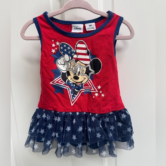 Disney Other - Disney 18M Girls Red White Blue Patriotic 4th of July Minnie Mouse Tank Blouse